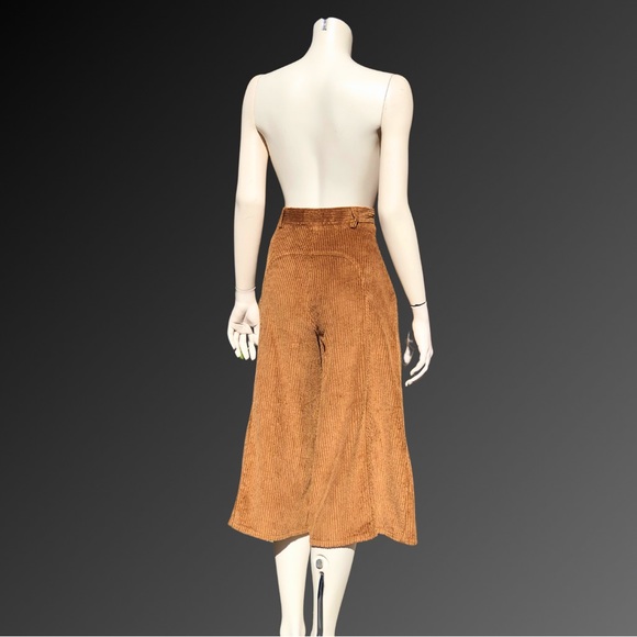 NWOT See by CHLOÉ Tan Corduroy GAUCHO Cropped Palazzo Pants 36 - Picture 9 of 11